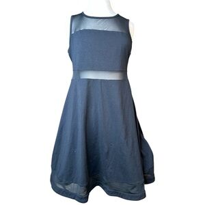 Express Black Skater Dress With Mesh Cut Outs Women’s Size L Tank Dress (0164)